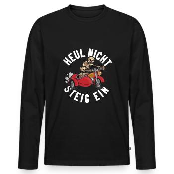 Beiwagen Motorrad Seitenwagen Motorradgespann - Männer Premium Bio Langarmshirt - Schwarz - Vorne - Nico (187cm)