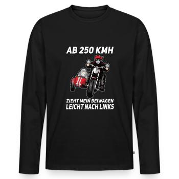 Beiwagen Motorrad Seitenwagen Motorradgespann - Männer Premium Bio Langarmshirt - Schwarz - Vorne - Nico (187cm)