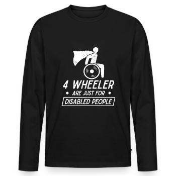 Funny wheelchair driver disabled people - Männer Premium Bio Langarmshirt - Schwarz - Vorne - Nico (187cm)
