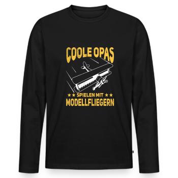 Modellfliegen RC Flugzeug Modellflug - Männer Premium Bio Langarmshirt - Schwarz - Vorne - Nico (187cm)