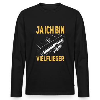 Modellfliegen RC Flugzeug Modellflug - Männer Premium Bio Langarmshirt - Schwarz - Vorne - Nico (187cm)