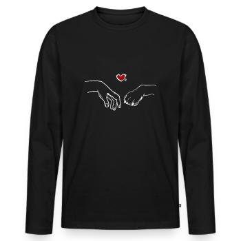 Dog Paw Heart Sweet Dog Mom - Men's Premium Organic Long Sleeve Shirt - black - Front - Nico (187cm)