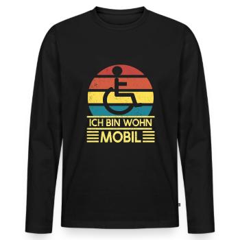 Lustiger Rollstuhlfahrer - Männer Premium Bio Langarmshirt - Schwarz - Vorne - Nico (187cm)