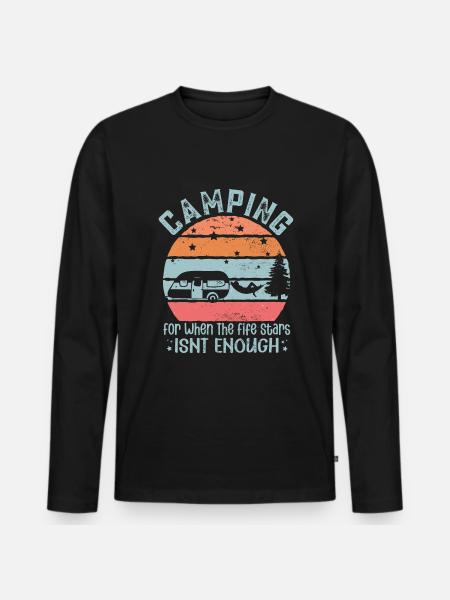 Camping Campfire - Men's Premium Organic Long Sleeve Shirt - black