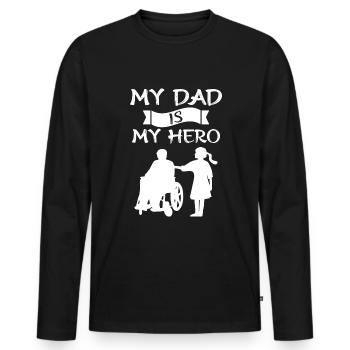 Funny wheelchair driver disabled people - Männer Premium Bio Langarmshirt - Schwarz - Vorne - Nico (187cm)