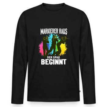 Paintball Gotcha Paintballspieler - Männer Premium Bio Langarmshirt - Schwarz - Vorne - Nico (187cm)