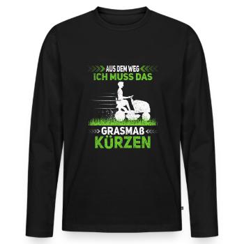 Platzwart Stundenlohn - Männer Premium Bio Langarmshirt - Schwarz - Vorne - Nico (187cm)