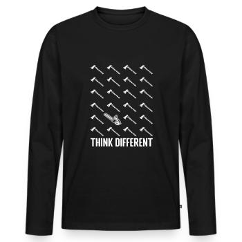 Les travailleurs forestiers de lumberjack Chainsaw font du bois - T-shirt manches longues Premium bio Homme - noir - Devant - Nico (187cm)