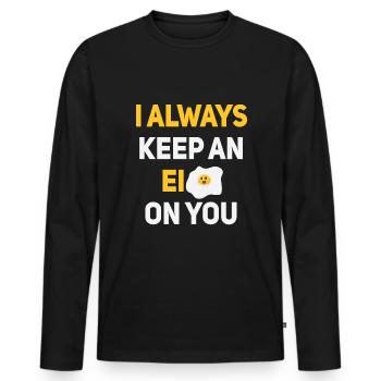 Professeur d’anglais drôle cours d’anglais - T-shirt manches longues Premium bio Homme - noir - Devant - Nico (187cm)