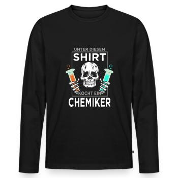 Chemielaborant Chemiker Chemielabor - Männer Premium Bio Langarmshirt - Schwarz - Vorne - Nico (187cm)