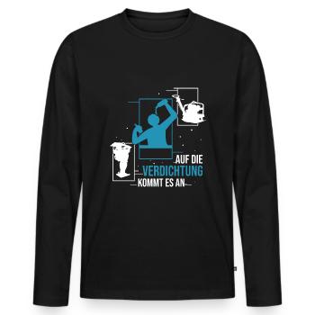 Betrunkener Straßenbauer Straßenbau - Männer Premium Bio Langarmshirt - Schwarz - Vorne - Nico (187cm)