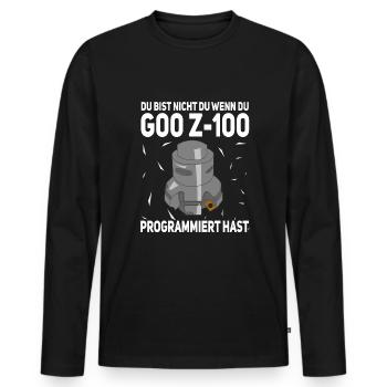 Zerspaner G00 Z-100 Zerspanungsmechaniker CNC - Männer Premium Bio Langarmshirt - Schwarz - Vorne - Nico (187cm)