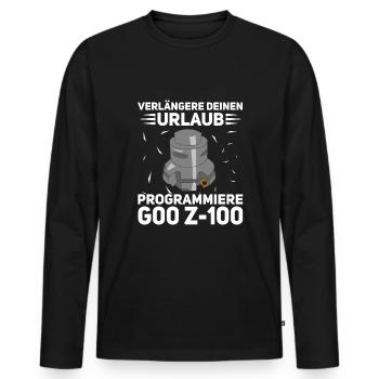 Zerspaner Wochenende Zerspanungsmechaniker CNC - Männer Premium Bio Langarmshirt - Schwarz - Vorne - Nico (187cm)