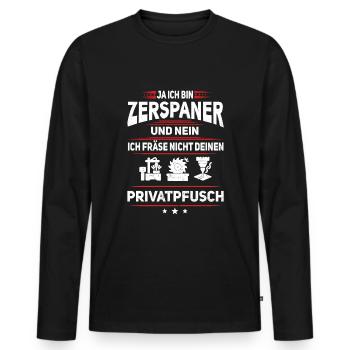 Zerspaner Pfusch Zerspanungsmechaniker CNC - Männer Premium Bio Langarmshirt - Schwarz - Vorne - Nico (187cm)