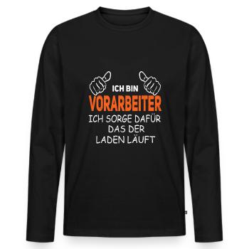 Vorarbeiter Tiefbau Straßenbau - Männer Premium Bio Langarmshirt - Schwarz - Vorne - Nico (187cm)