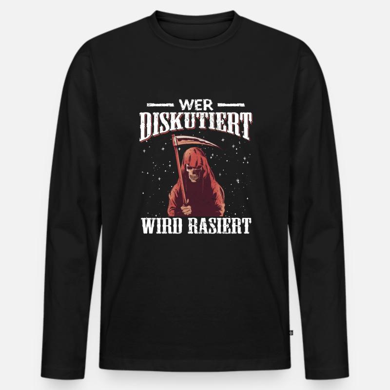 Sensenmann Halloween - Männer Premium Bio Langarmshirt - Schwarz