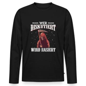 Sensenmann Halloween - Männer Premium Bio Langarmshirt - Schwarz - Vorne - Nico (187cm)