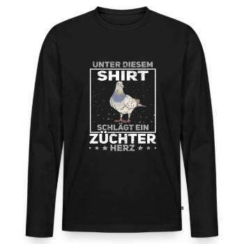 Tauben Taubenzüchter Taubenzucht - Männer Premium Bio Langarmshirt - Schwarz - Vorne - Nico (187cm)