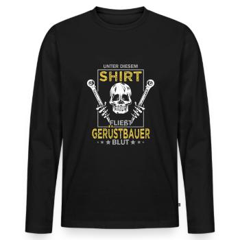 Scaffolding Sprüche Construction Site Scaffolding - Men's Premium Organic Long Sleeve Shirt - black - Front - Nico (187cm)