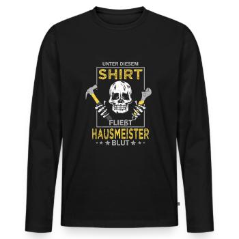 Meilleur technicien de maison de gardien gardien - T-shirt manches longues Premium bio Homme - noir - Devant - Nico (187cm)