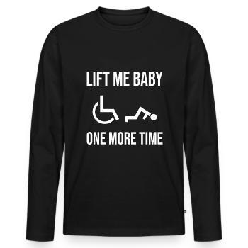 Funny wheelchair driver disabled people - Männer Premium Bio Langarmshirt - Schwarz - Vorne - Nico (187cm)