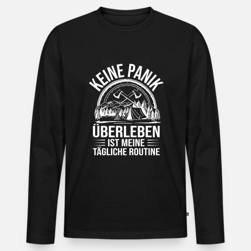 Bushcraft Survival - Männer Premium Bio Langarmshirt - Schwarz