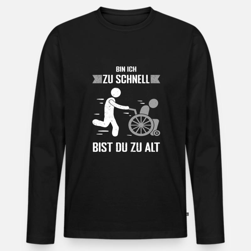 Krankenpfleger Pfleger Altenpfleger Sprüche - Männer Premium Bio Langarmshirt - Schwarz