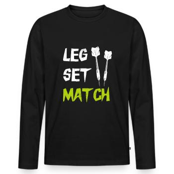 Dart Dart king funny darts saying - Men's Premium Organic Long Sleeve Shirt - black - Front - Nico (187cm)