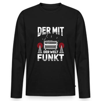 Amateurfunken Hobby Funker Ham radio Funkgerät - Männer Premium Bio Langarmshirt - Schwarz - Vorne - Nico (187cm)