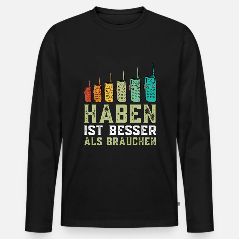 Amateurfunken Hobby Funker Funkgerät - Männer Premium Bio Langarmshirt - Schwarz