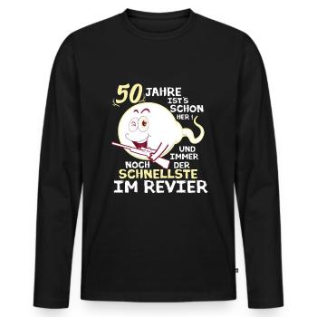 Lustiges 50 Jäger Geburstag Geschenk - Männer Premium Bio Langarmshirt - Schwarz - Vorne - Nico (187cm)