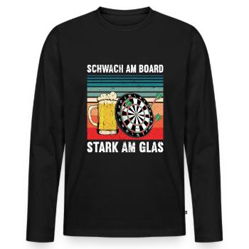Dart lustig darts spruch - Männer Premium Bio Langarmshirt - Schwarz - Vorne - Nico (187cm)