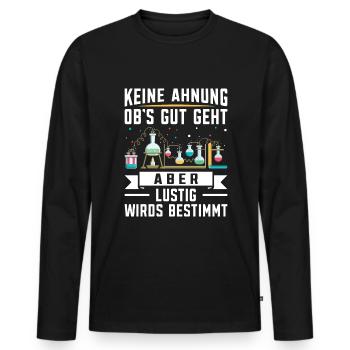 Chemielaborant Chemiker Chemielabor - Männer Premium Bio Langarmshirt - Schwarz - Vorne - Nico (187cm)
