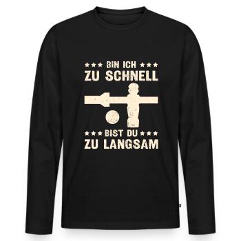 Tischfussball Tischkicker Wuzzler - Männer Premium Bio Langarmshirt - Schwarz - Vorne - Nico (187cm)