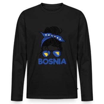 Jebiga Brate Balkan Serbia - Men's Premium Organic Long Sleeve Shirt - black - Front - Nico (187cm)
