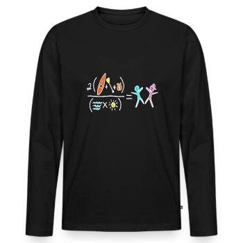 Kayak Canoë Kayakiste Pédalo Cadeaux - T-shirt manches longues Premium bio Homme - noir - Devant - Nico (187cm)