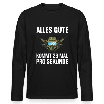 Paintball Gotcha Paintballspieler - Männer Premium Bio Langarmshirt - Schwarz - Vorne - Nico (187cm)