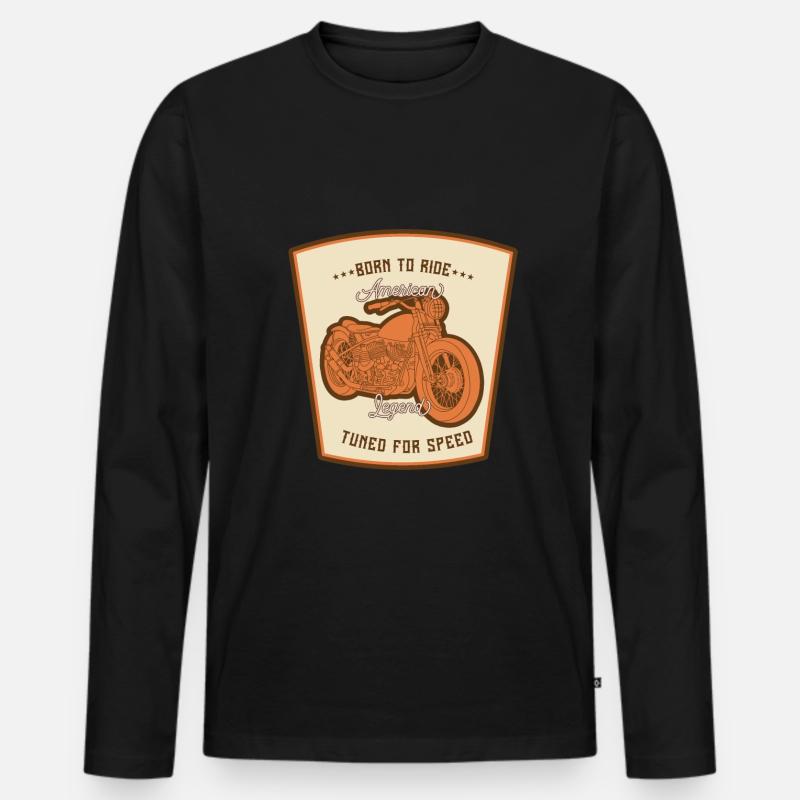 Biker, Motorradfahrer - Männer Premium Bio Langarmshirt - Schwarz