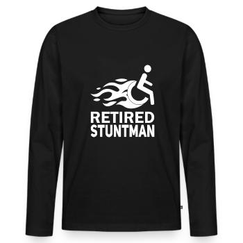 Funny wheelchair driver disabled people - Männer Premium Bio Langarmshirt - Schwarz - Vorne - Nico (187cm)