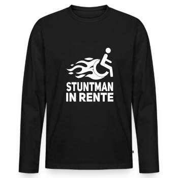 Lustiger Rollstuhlfahrer - Männer Premium Bio Langarmshirt - Schwarz - Vorne - Nico (187cm)