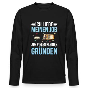 Apotheker Spruch PTA Pharmazeut - Männer Premium Bio Langarmshirt - Schwarz - Vorne - Nico (187cm)