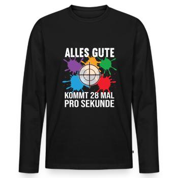 Paintball Gotcha Paintballspieler - Männer Premium Bio Langarmshirt - Schwarz - Vorne - Nico (187cm)