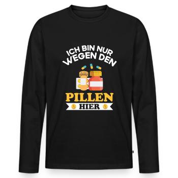 Apotheker Spruch PTA Pharmazeut - Männer Premium Bio Langarmshirt - Schwarz - Vorne - Nico (187cm)