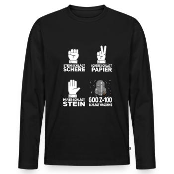 Zerspaner Wochenende Zerspanungsmechaniker CNC - Männer Premium Bio Langarmshirt - Schwarz - Vorne - Nico (187cm)