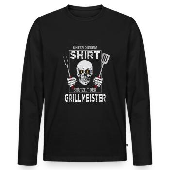 Nutrition roast grill men funny grilling - Men's Premium Organic Long Sleeve Shirt - black - Front - Nico (187cm)