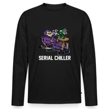 Lustiger Shisha Spruch Wasserpfeife - Männer Premium Bio Langarmshirt - Schwarz - Vorne - Nico (187cm)
