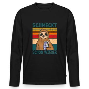 Hessen Frankfurt Apfelwein - Männer Premium Bio Langarmshirt - Schwarz - Vorne - Nico (187cm)
