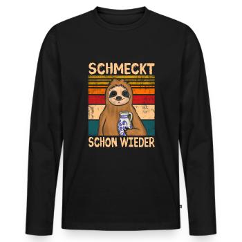 Hessen Frankfurt Apfelwein - Männer Premium Bio Langarmshirt - Schwarz - Vorne - Nico (187cm)