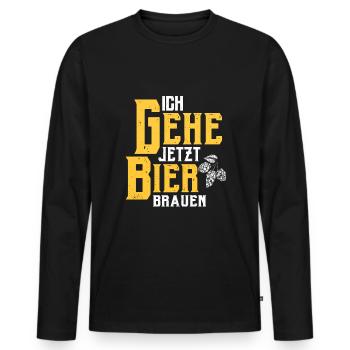 Bier brauen Braumeister Bierbrauer Brauer - Männer Premium Bio Langarmshirt - Schwarz - Vorne - Nico (187cm)