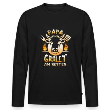 Nutrition roast grill men funny grilling - Men's Premium Organic Long Sleeve Shirt - black - Front - Nico (187cm)